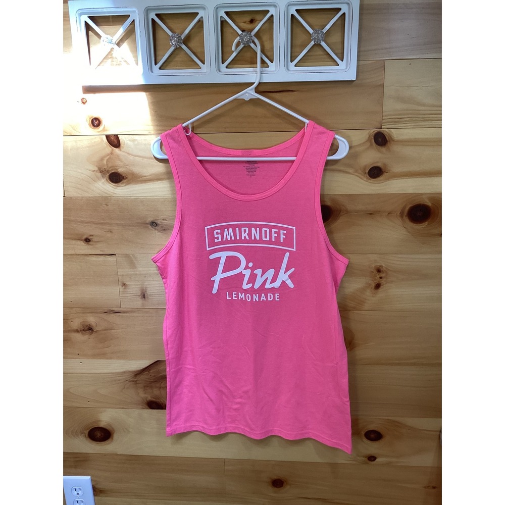 Smirnoff Pink Lemonade Graphic Tank Top Womens M Pink Sleeveless Cotton Blend